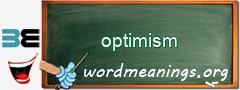 WordMeaning blackboard for optimism